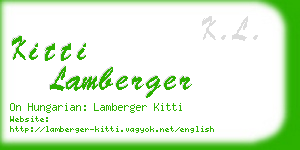 kitti lamberger business card
